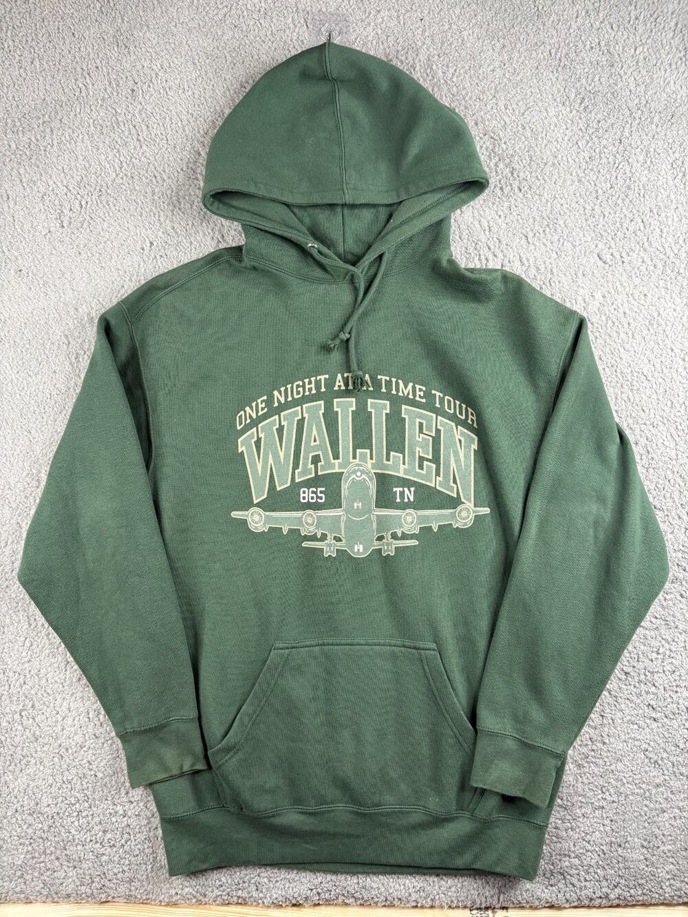 Morgan Wallen One Night At A Time World Tour Hoodie Men Sz L Green Concert Merch